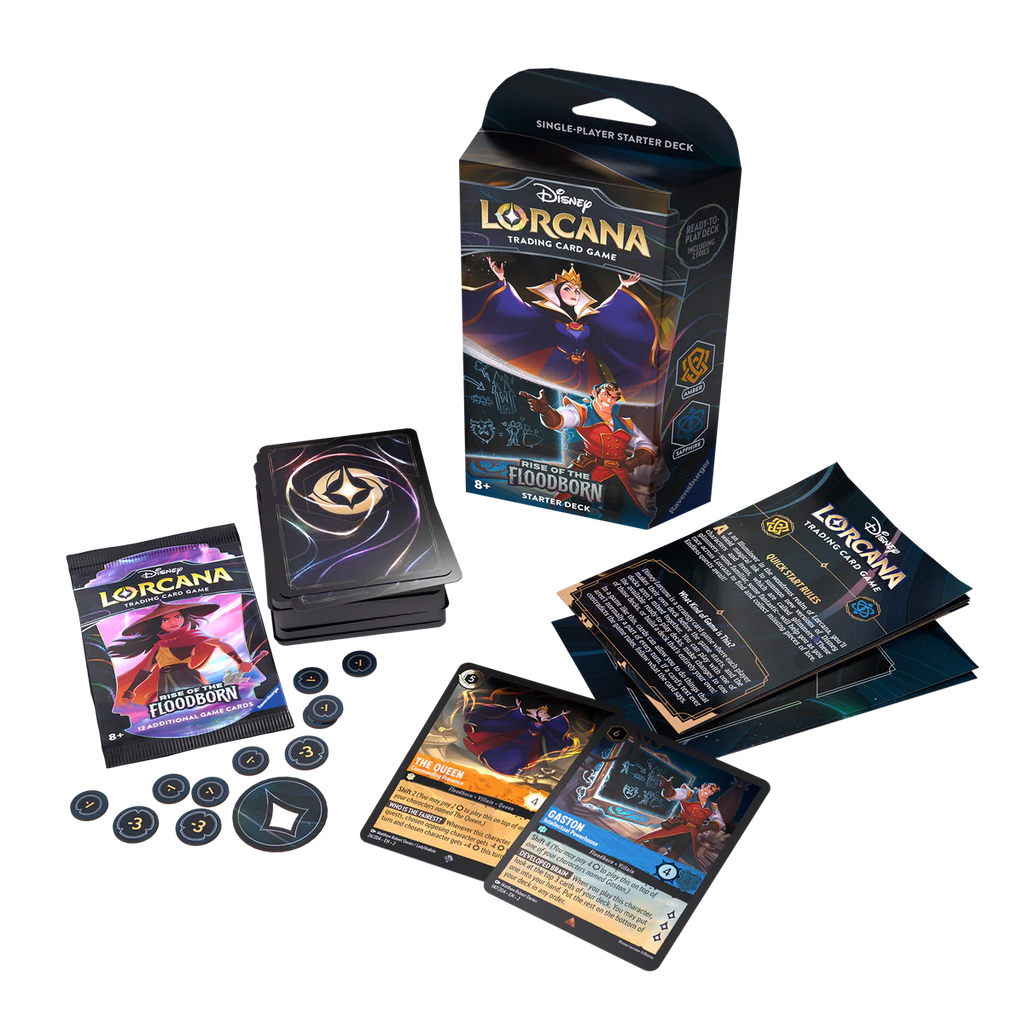 Disney Lorcana: Rise of the Floodborn Amber and Sapphire Starter Deck | Toy Temple Disney Lorcana: Rise of the Floodborn Amber and Sapphire Starter Deck | Toy Temple