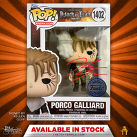 Funko POP! Porco Galliard Attack on Titan #1402 [Special Edition] [Autographed]
