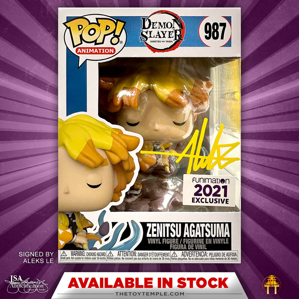 Funko POP! Zenitsu Agatsuma Demon Slayer #987 [2021 Funimation] [Autographed]