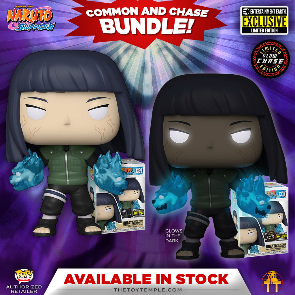 Funko POP! Hinata with Twin Lion Fists Naruto Shippuden #1339 [Glow Chase] [Entertainment Earth] (Common and Chase Bundle)