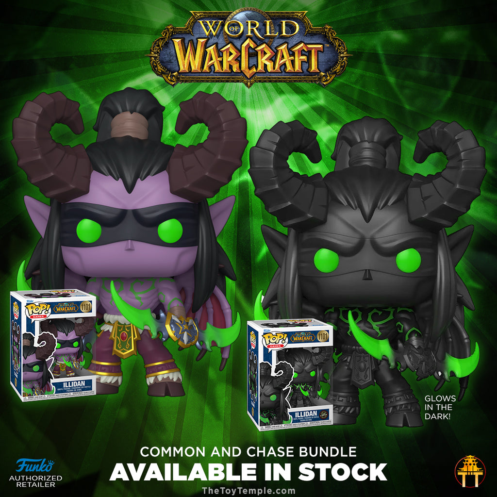 Funko POP! Illidan World of Warcraft #1101 [GITD] [Common and Chase Bundle]