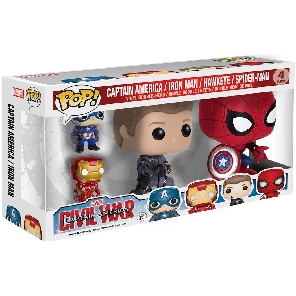 Funko POP! Captain America / Iron Man / Hawkeye / Spider-Man Marvel (Civil War 4-Pack)