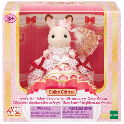 EPOCH Calico Critters - Freya's Birthday Celebration Strawberry Cake Dress