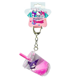 Hello Kitty Tsunameez Acrylic Keychain Boba Tea - Kuromi