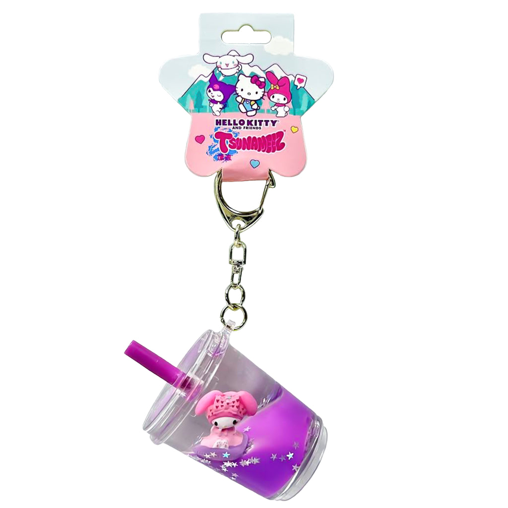Hello Kitty Tsunameez Acrylic Keychain Boba Tea - My Melody Purple