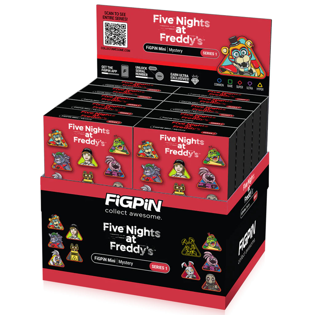 Five Nights at Freddy's Series 1 FiGPiN Mystery Mini Enamel Pin Display of 10