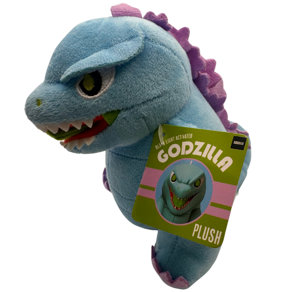 6 Neon Blue Blacklight Godzilla Plush