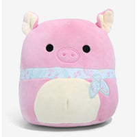8" Squishmallow Hettie the pink pig with Scarf