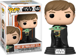 Funko POP! Luke Skywalker holding Grogu Star Wars Mandalorian #482