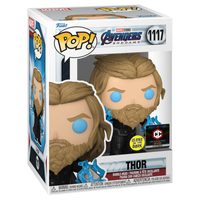 Funko POP! Thor Marvel Avengers Endgame #1117 (Common and Chase Bundle) [GITD] [Chalice Collectibles]