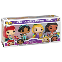 Funko POP! Ariel / Jasmine / Rapunzel / Moana Disney Princess 4 Pack GITD SE