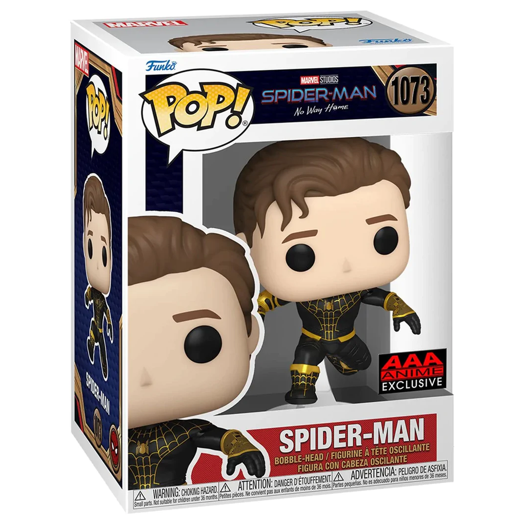 Funko POP! Spider-Man Unmasked Black Suit Marvel Studios No Way Home #1073 [AAA Anime]