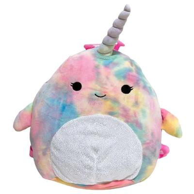 Squishmallow 12 Inch Plush Backpack | Navina the Pink Tie Dye Narwhal