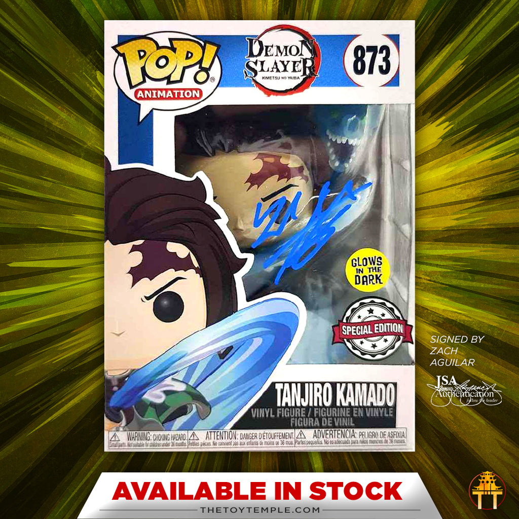 Funko POP! Tanjiro Kamado Water Dragon Demon Slayer #873 [Glow in the Dark Special Edition] (Autographed)