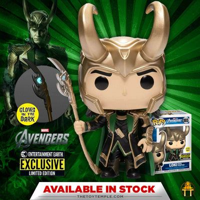 Funko POP! Loki with Scepter Marvel Avengers #985 [Glow in the Dark Entertainment Earth]